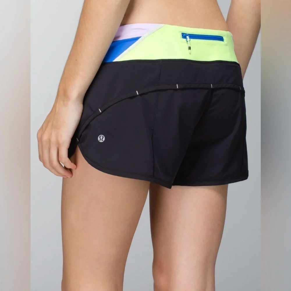 Lululemon Run: Speed Short *4-way Stretch in Black / Quilt Spring 14-23